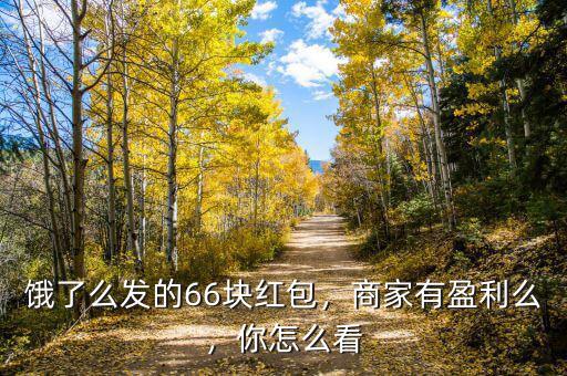 餓了么發(fā)的66塊紅包，商家有盈利么，你怎么看