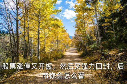 股票漲停又開板，然后又強(qiáng)力回封，后市你會怎么看