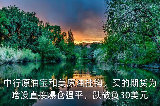 中行原油寶和美原油掛鉤，買(mǎi)的期貨為啥沒(méi)直接爆倉(cāng)強(qiáng)平，跌破負(fù)30美元