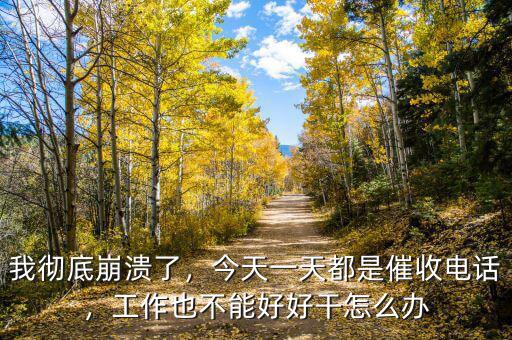 我徹底崩潰了，今天一天都是催收電話，工作也不能好好干怎么辦
