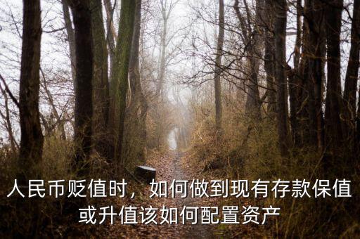 人民幣貶值時，如何做到現(xiàn)有存款保值或升值該如何配置資產(chǎn)