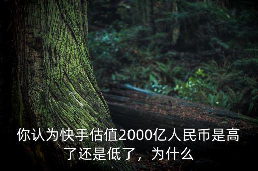 你認(rèn)為快手估值2000億人民幣是高了還是低了，為什么