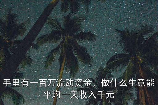 手里有一百萬(wàn)流動(dòng)資金，做什么生意能平均一天收入千元