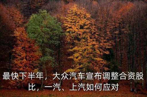 最快下半年，大眾汽車宣布調(diào)整合資股比，一汽、上汽如何應(yīng)對