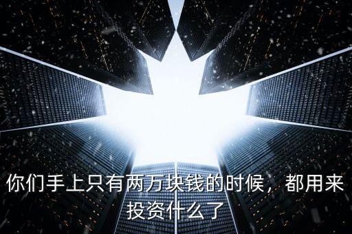 你們手上只有兩萬塊錢的時候，都用來投資什么了