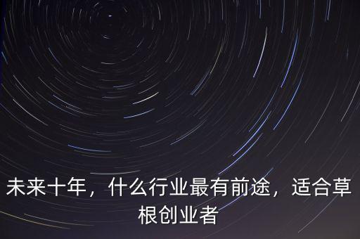 未來十年，什么行業(yè)最有前途，適合草根創(chuàng)業(yè)者