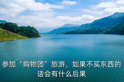 參加“購物團”旅游，如果不買東西的話會有什么后果