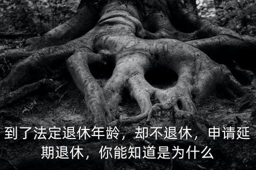 到了法定退休年齡，卻不退休，申請(qǐng)延期退休，你能知道是為什么