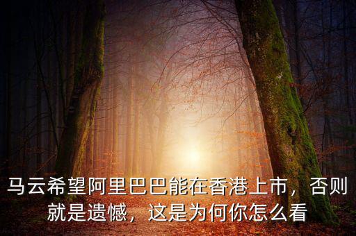馬云希望阿里巴巴能在香港上市，否則就是遺憾，這是為何你怎么看