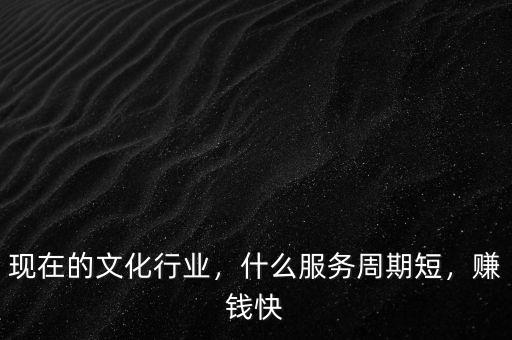 現(xiàn)在的文化行業(yè)，什么服務(wù)周期短，賺錢快