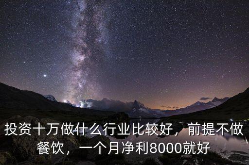 投資十萬(wàn)做什么行業(yè)比較好，前提不做餐飲，一個(gè)月凈利8000就好