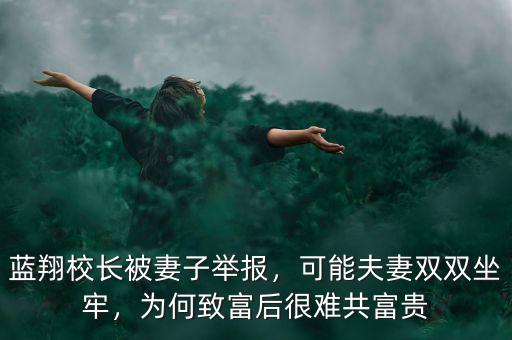 藍(lán)翔校長(zhǎng)被妻子舉報(bào)，可能夫妻雙雙坐牢，為何致富后很難共富貴