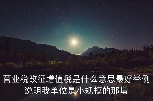 什么是改征增值稅，營業(yè)稅改征增值稅是什么意思最好舉例說明我單位是小規(guī)模的那增