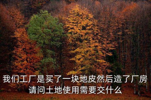 買地建廠房要交什么稅，我們工廠是買了一塊地皮然后造了廠房請問土地使用需要交什么