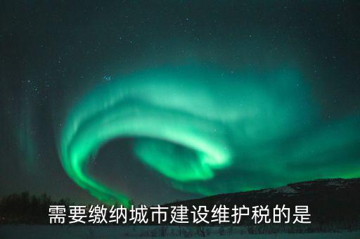 城市維護(hù)建設(shè)稅什么行業(yè)報，需要繳納城市建設(shè)維護(hù)稅的是