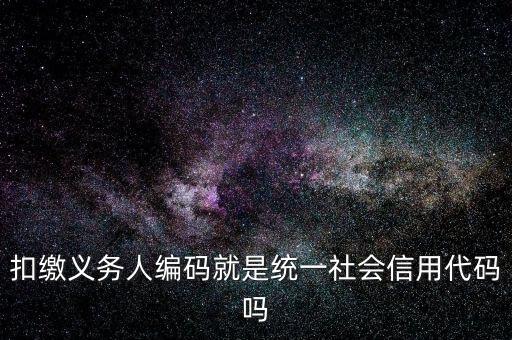 扣款人義務(wù)編碼是什么意思，扣繳義務(wù)人編碼是什么