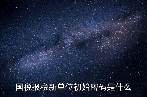 國稅報(bào)稅新單位初始密碼是什么