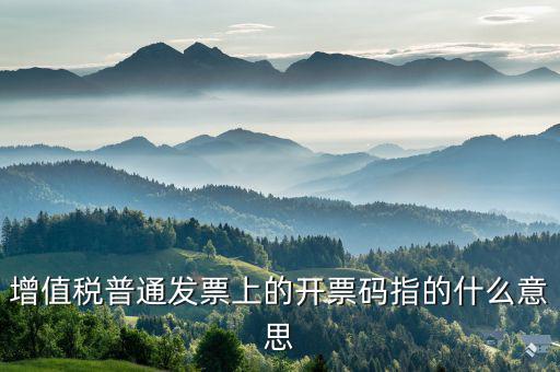 什么是發(fā)票稅控碼，增值稅普通發(fā)票上的開票碼指的什么意思