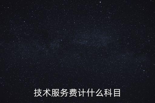 技術(shù)服務(wù)費(fèi)計什么科目