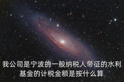 小微企業(yè)水利基金按什么繳，我公司是寧波的一般納稅人帶征的水利基金的計(jì)稅金額是按什么算