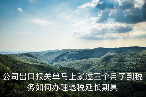 公司出口報(bào)關(guān)單馬上就過(guò)三個(gè)月了到稅務(wù)如何辦理退稅延長(zhǎng)期具