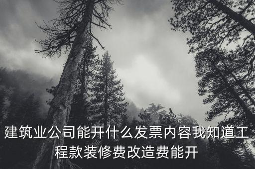 建筑業(yè)開票開什么內容，建筑行業(yè)需要開些什么票