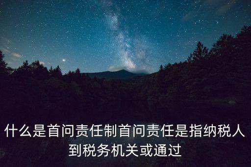 稅務(wù)首問責(zé)任制是什么，首問負(fù)責(zé)制度是指什么