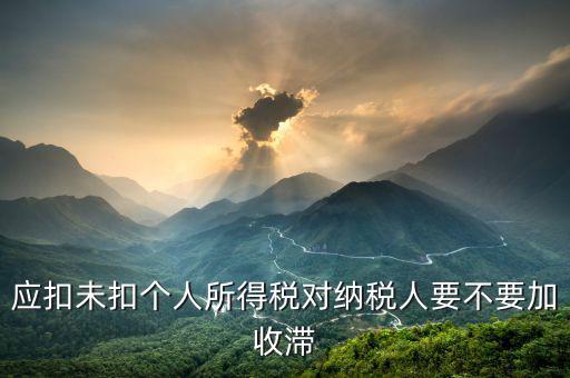什么是應(yīng)扣未扣個人稅，應(yīng)扣未扣個人所得稅處罰