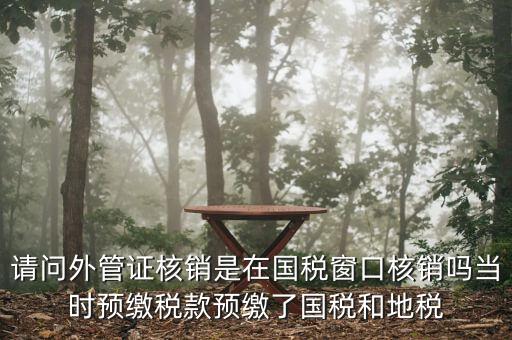 請(qǐng)問(wèn)外管證核銷是在國(guó)稅窗口核銷嗎當(dāng)時(shí)預(yù)繳稅款預(yù)繳了國(guó)稅和地稅