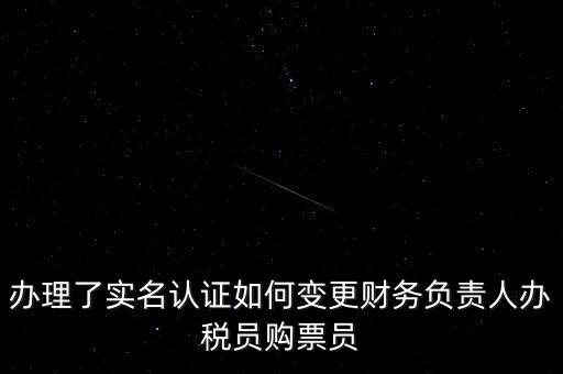 辦理了實名認證如何變更財務(wù)負責人辦稅員購票員