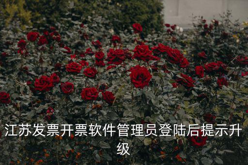 江蘇開票升級什么意思，江蘇發(fā)票開票軟件管理員登陸后提示升級
