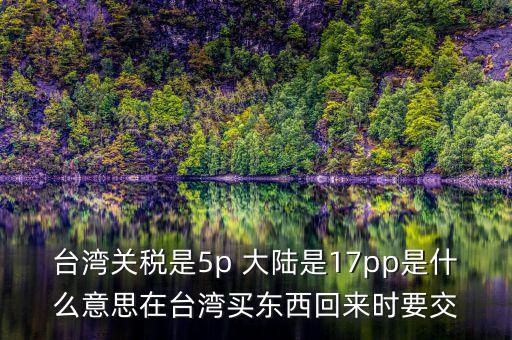 臺灣完稅什么意思，臺灣買的完稅商品是什么意思