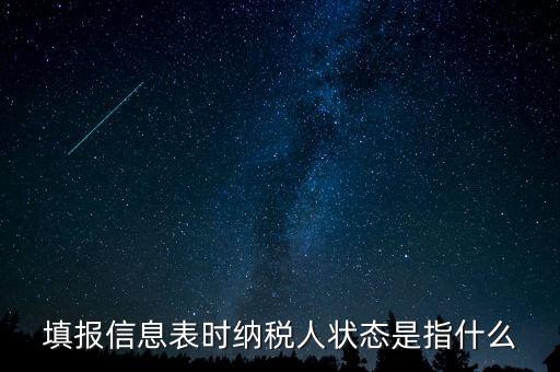 納稅人狀態(tài)03是什么意思，填報(bào)信息表時(shí)納稅人狀態(tài)是指什么