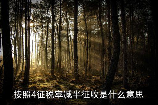 什么情況增值稅4減半，按照4征稅率減半征收是什么意思
