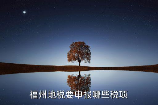 福建省地稅繳納什么稅，福州地稅要申報哪些稅項