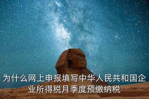 為什么網(wǎng)上申報(bào)填寫(xiě)中華人民共和國(guó)企業(yè)所得稅月季度預(yù)繳納稅