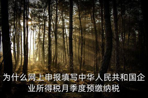 為什么預繳 申報表，企業(yè)所得稅預繳納稅申報表為什么分A表B表