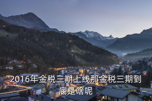 金稅三期客戶(hù)端 是什么，金稅三期是什么意思