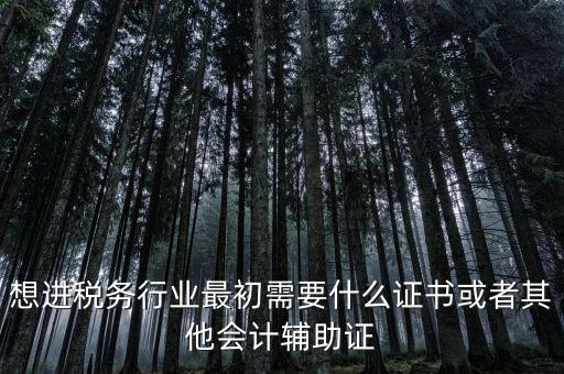 進稅務(wù)局需要什么證件，想進稅務(wù)行業(yè)最初需要什么證書