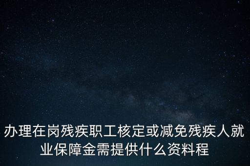 核定殘保金需要什么，辦理在崗殘疾職工核定或減免殘疾人就業(yè)保障金需提供什么資料程