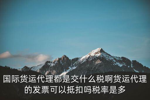 貨代公司交什么稅，國際貨運代理都是交什么稅啊貨運代理的發(fā)票可以抵扣嗎稅率是多