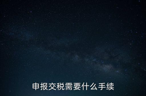 行業(yè)繳稅需要什么手續(xù)，申報(bào)交稅需要什么手續(xù)