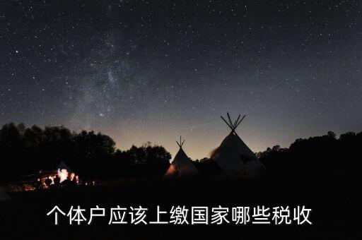個(gè)體戶(hù)應(yīng)該上繳國(guó)家哪些稅收