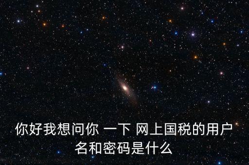 什么是電子稅務(wù)局密碼，你好我想問你 一下 網(wǎng)上國稅的用戶名和密碼是什么