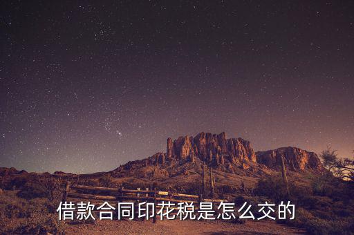 借款合同印花稅什么時候交，借款合同印花稅是怎么交的