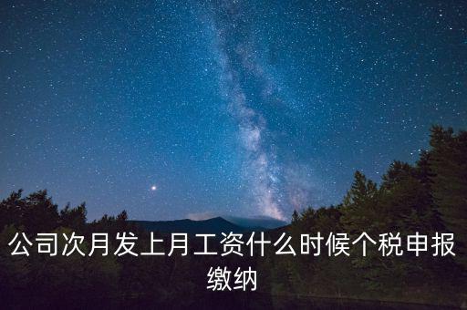 公司次月發(fā)上月工資什么時候個稅申報(bào)繳納