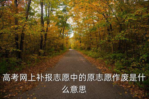高考網(wǎng)上補報志愿中的原志愿作廢是什么意思