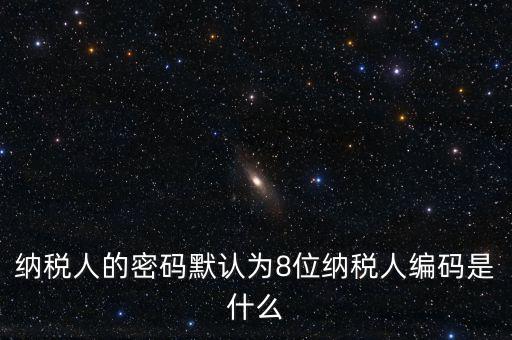 8位國稅納稅編碼是什么，納稅人的密碼默認為8位納稅人編碼是什么