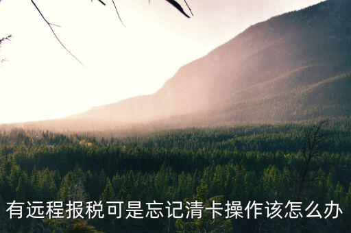 遠程清卡失敗什么意思，有遠程報稅可是忘記清卡操作該怎么辦