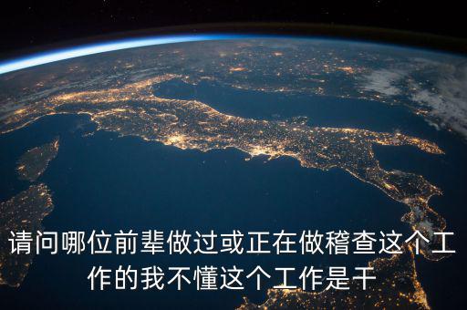 請問哪位前輩做過或正在做稽查這個(gè)工作的我不懂這個(gè)工作是干